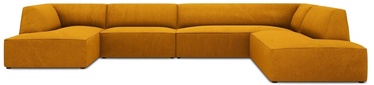 Kampinė sofa Micadoni Home Ruby Panoramic 7 Seats, aukso, dešininė, 366 x 273 cm x 69 cm