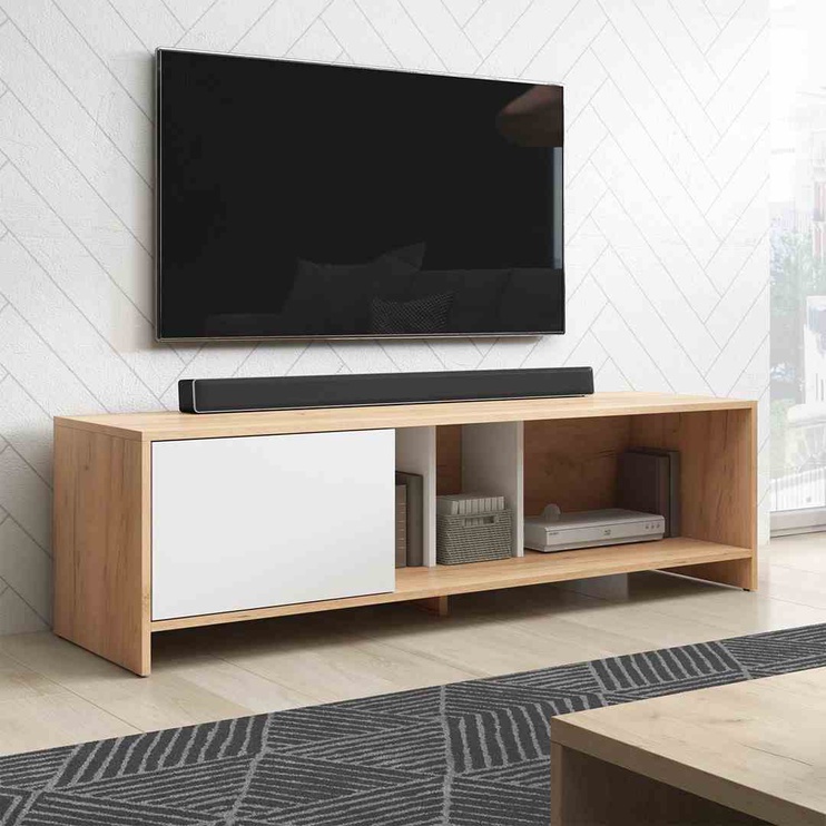 TV-laud Hakano Rus, pruun/valge, 140 cm x 40 cm x 40 cm
