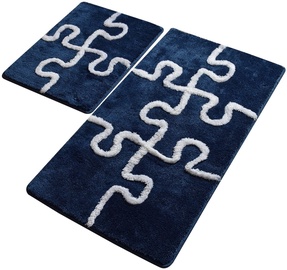 Vannasistabas paklājiņu komplekts Foutastic Puzzle 359CHL2445, zila/balta, 100 cm x 60 cm