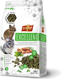 Корм для грызунов Vitapol Excellent, для шиншилл/для дегу, 0.5 кг