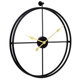 Sienas kvarca pulkstenis Circulo TOH2587, zelta/melna, metāls, 56 cm x 56 cm, 56 cm