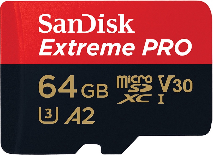 Mälukaart SanDisk Extreme Pro, 64 GB, 200 Mb/s - 90 Mb/s