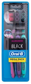 Dantų šepetėlis Oral-B Allrounder, juodas/žalias/rožinis/violetinis