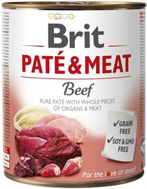 Влажный корм для собак Brit Paté & Meat DLZRITKMP0048, говядина, 0.8 кг