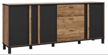Kumode Forte Hayato HYTK241L-M215, melna/koka, 42 x 200 cm x 85 cm, 1 gab.