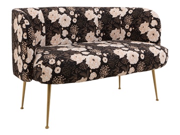 Dīvāns Cloe Peonies 05 Ecru, melna/bēša, 126 x 70 cm x 77 cm
