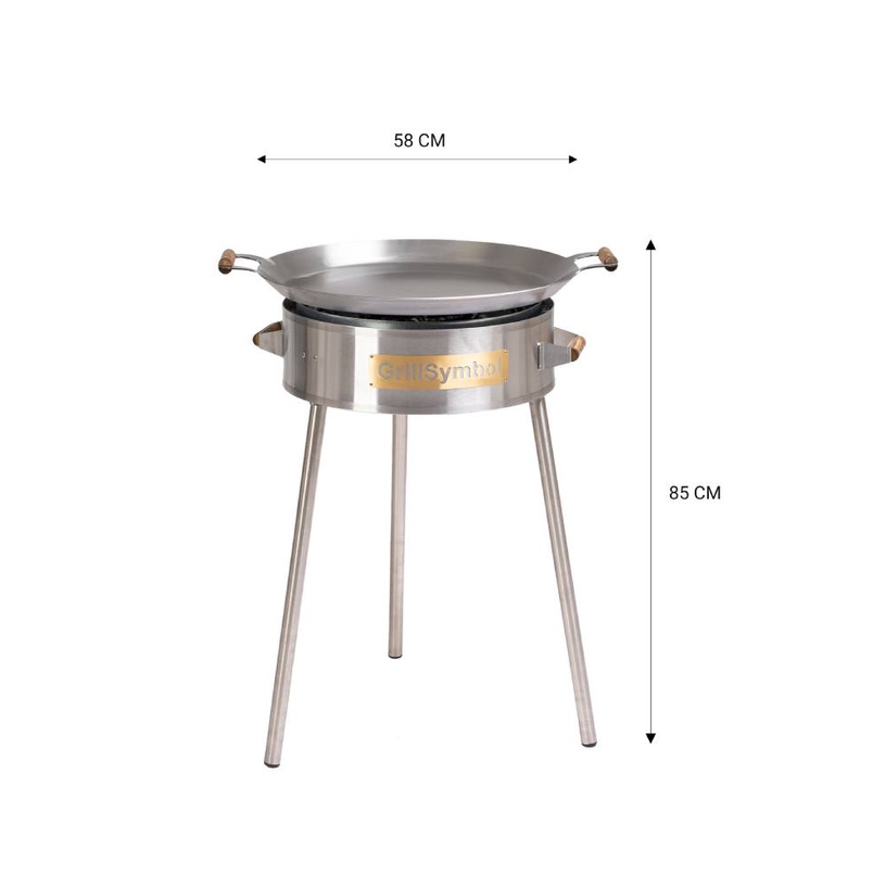 Paella valmistamise grillikomplekt GrillSymbol Pro 580, 58 cm x 58 cm