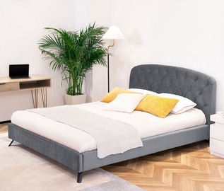 Кровать Home4you Aurora, 160 x 200 cm, серый, с решеткой