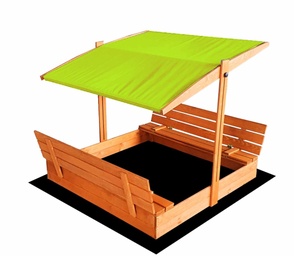 Smilšu kaste 4IQ Sanbox With Roof PS140ZALIA, 140 x 140 cm, ar vāku, brūna/zaļa