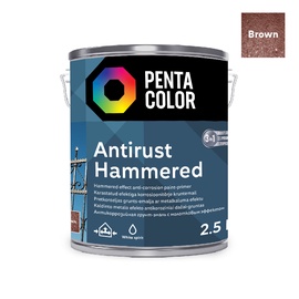 Краска специального назначения Pentacolor Anti Rust Hammered, 2.5 l, коричневый