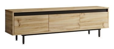 ТВ стол Kalune Design LV1, черный/дубовый, 1600 мм x 355 мм x 452 мм