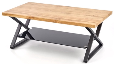 Kafijas galdiņš Halmar Xena, melna/ozola, 1100 mm x 600 mm x 450 mm