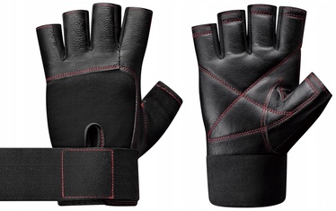 Treniņu cimdi Body Sculpture Leather Gloves, melna, L