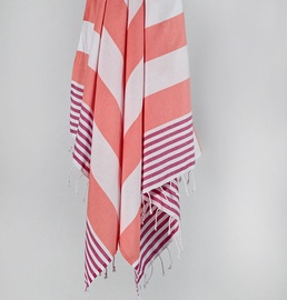 Полотенце пляжный Foutastic Sultan 192DCH1559, белый/oранжевый/фуксия (magenta), 100 x 180 cm, 1 шт.