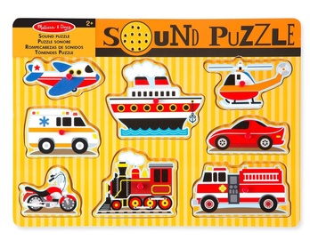 Koka puzle Melissa & Doug Vehicles Sound Puzzle 1134144, 8 gab.