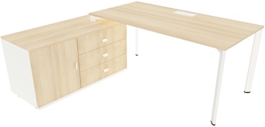 Galds Kalune Design PUZ-PKC-A001273, balta/pelēka/akāciju