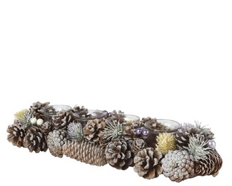 Küünlahoidja Decoris 529800, käbid, 15 cm, pruun