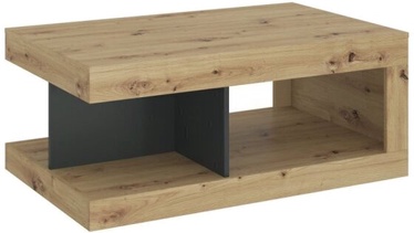 Kafijas galdiņš Meble Wojcik LCCT02, melna/ozola, 104 cm x 64 cm x 45 cm