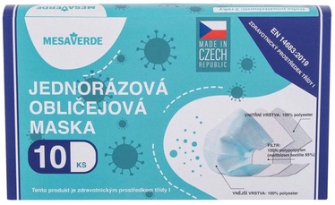 Vienreizējā maska Mesaverde Protective Masks, gaiši zila, 10 gab.