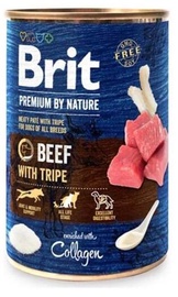 Влажный корм для собак Brit Premium By Nature Beef With Tripe, говядина, 0.4 кг