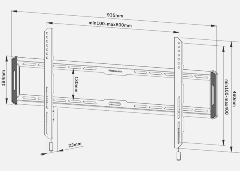 Полка Neomounts By Newstar WL30-550BL18, 43-86″, 70 кг