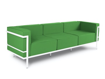 Lauko sofa Calme Jardin Cannes, balta/žalia, 70 cm x 230 cm x 70 cm