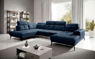 Stūra dīvāns Bretan Nube 40, zila, kreisais, 205 x 350 cm x 107 cm