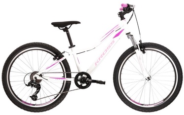 Велосипед Kross Lea JR 1.0 KRLEJ124X12W004642, юниорские, белый/розовый/фиолетовый, 24″