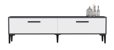 TV galds Kalune Design Inel, balta/antracīta, 150 cm x 29.6 cm x 45 cm