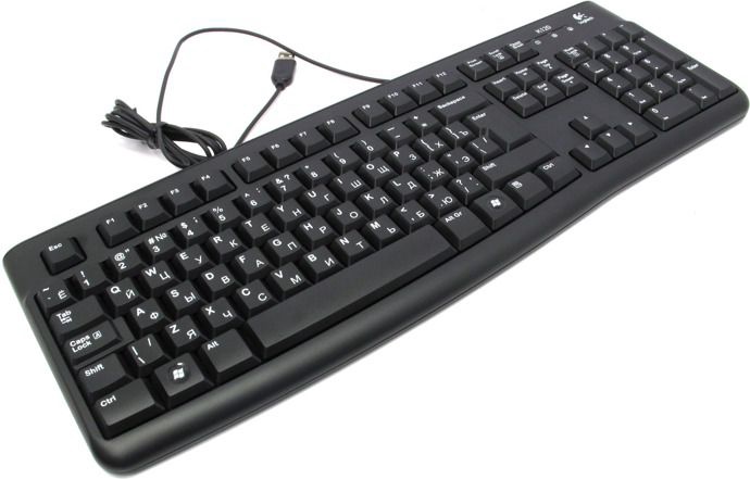 Klaviatūra Logitech K120 EN/RU, melna