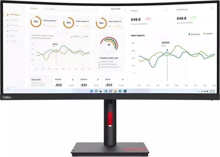 MonitoriusLenovoT32h-30,juoda,34"(pažeistapakuotė)