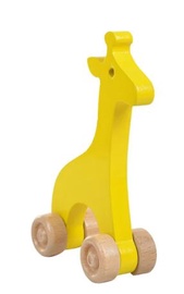 Lükatav mänguasi Wood&Joy Giraffe 109TRS1133, 15 cm, kollane