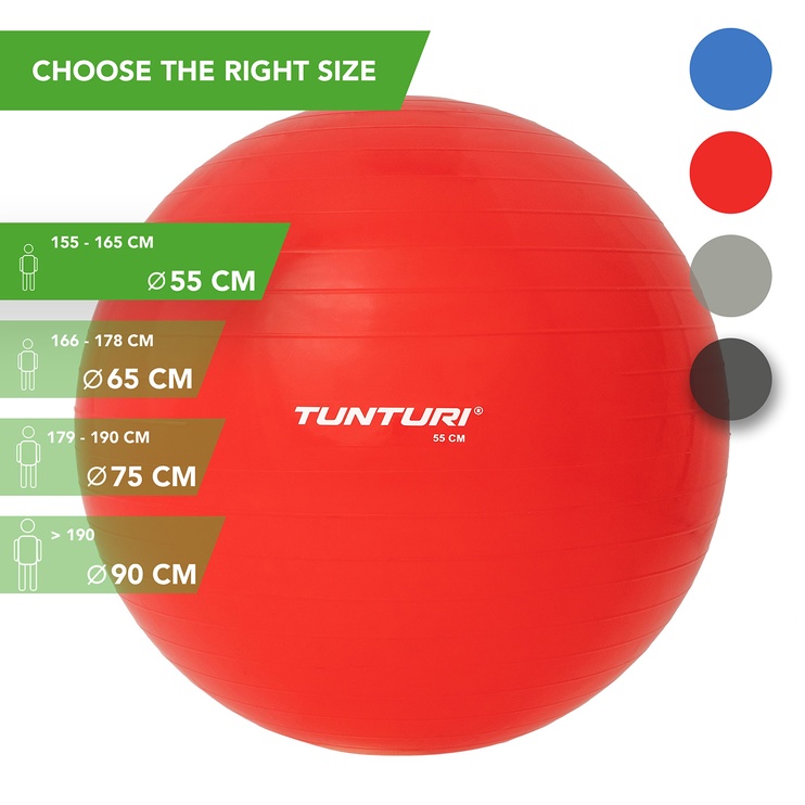 Гимнастический мяч Tunturi Gymball 14TUSFU277, красный, 55 см