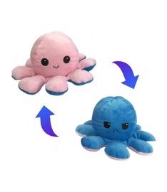 Mīkstā rotaļlieta Emotion Octopus, zila/rozā, 10 cm