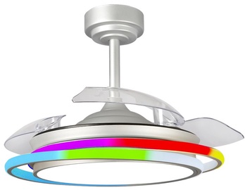 Griestu ventilators ar lampu CristalRecord Antila RGB, 65 W, 1 gab.
