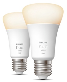 Лампочка Philips Hue LED, A60, белый, E27, 9.5 Вт, 1055 лм, 2 шт.