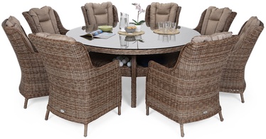 Комплект уличной мебели Home & Garden Bristol Round Elegant, коричневый/светло-коричневый, 8 места