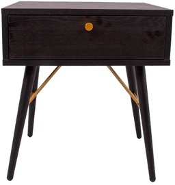 Ночной столик Home4you Luxembourg 45045, черный/медный, 45 x 35 x 50 см