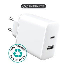 Адаптер Estuff Infinite ES637031, USB/USB Type-C, белый, 20 Вт