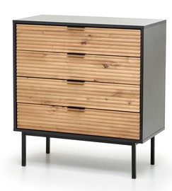 Kummut Halmar Murano, must/tamm, 80 x 40 x 86 cm