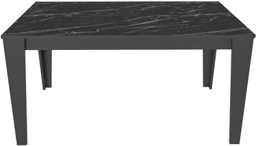 Pusdienu galds Kalune Design Bud, balta/melna, 145 cm x 85 cm x 75 cm