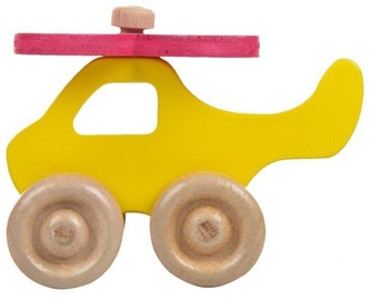 Игрушка-каталка Wood&Joy Mini Helicopter 109TRS1131, 9 см, желтый