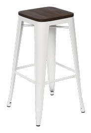 Baro kėdė OTE Fenix FX-DW-30-B, matinė, balta/tamsiai ruda, 43.5 cm x 43.5 cm x 76.5 cm