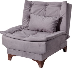 Allalastava seljatoega tugitoolid Hanah Home Kelebek Berjer 867UNQ1032, hall/violetne, 85 cm x 75 cm x 85 cm