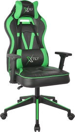Spēļu krēsls Kalune Design XFly Vendetta, 46 x 62 x 120 cm, melna/zaļa