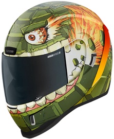 Мотоциклетный шлем Icon Grenadier Airflite, L, зеленый/oранжевый