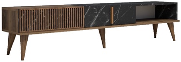 ТВ стол Kalune Design Milan, черный/ореховый, 180 см x 35 см x 40 см