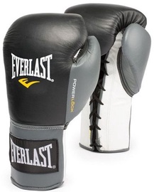 Boksa cimdi Everlast Powerlock Lace-Up, balta/melna/pelēka, 10 oz