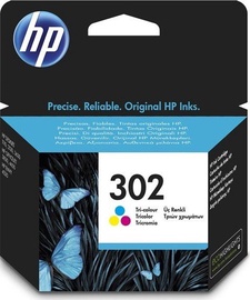 Кассета для принтера HP 302, синий/желтый/фиолетовый/многоцветный, 4 мл