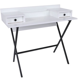 Kosmētikas galds Kalune Design Phuket, balta/melna, 50 cm x 100 cm x 89 cm